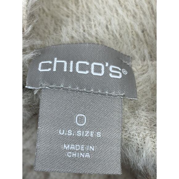 CHICO’S Beige Leopard Animal Mock Neck Sweater Size 0 US S/4 Plush Pullover - Picture 6 of 7